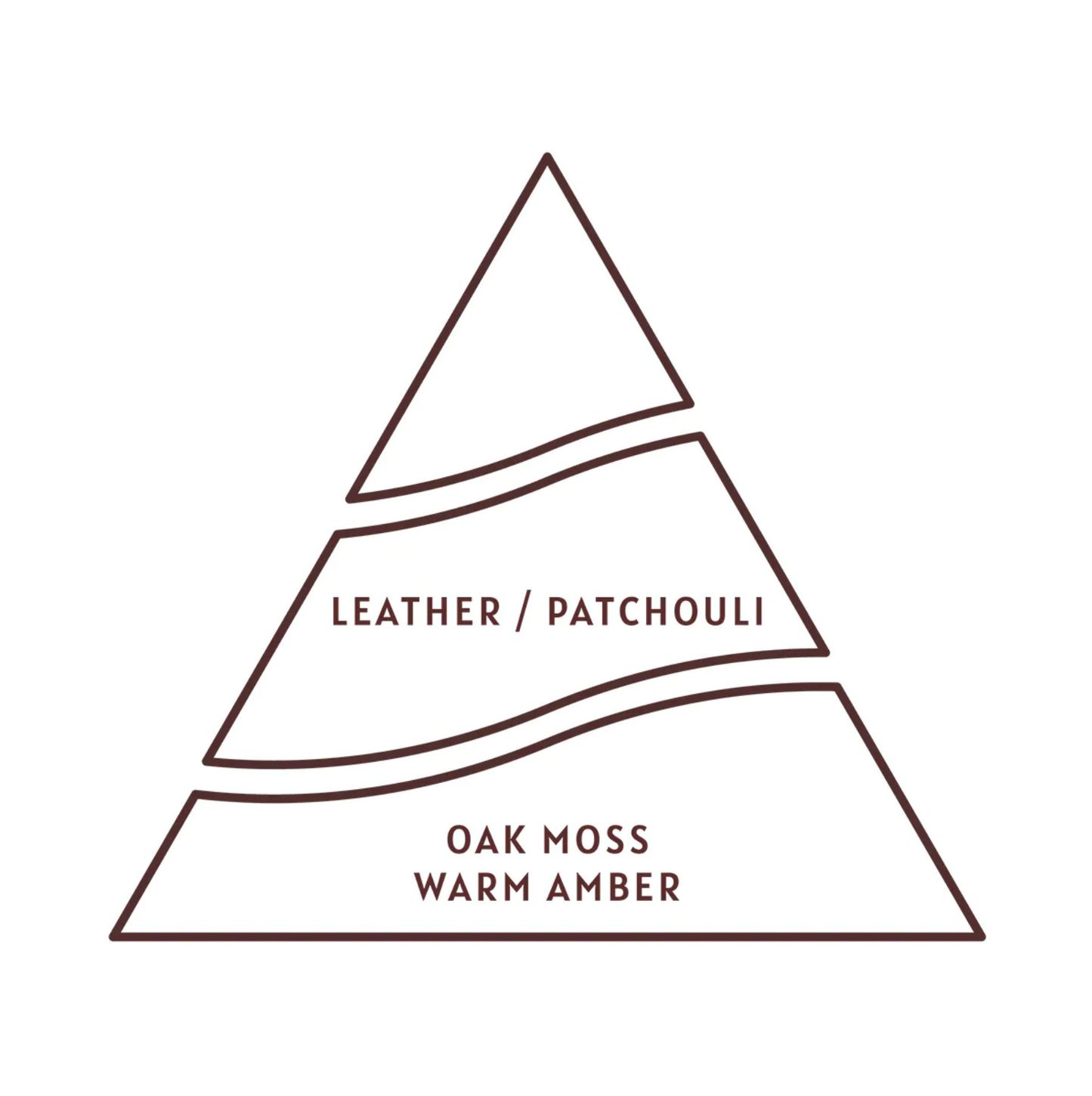 Fragrance notes pyramid of Antoine Parfums “Intense” – leather, patchouli, oak moss and warm amber