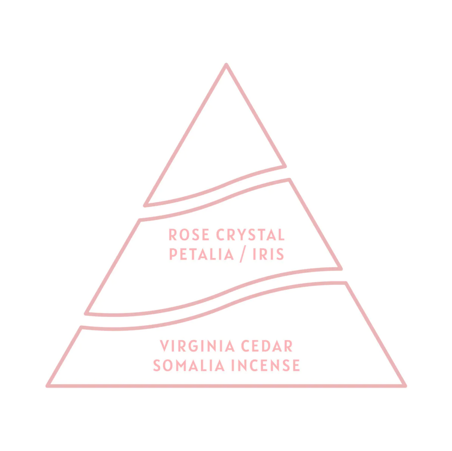 Fragrance notes pyramid of Antoine Parfums “Pour Elle” – rose crystal Petalia, iris, Virginia cedar and Somalia incense