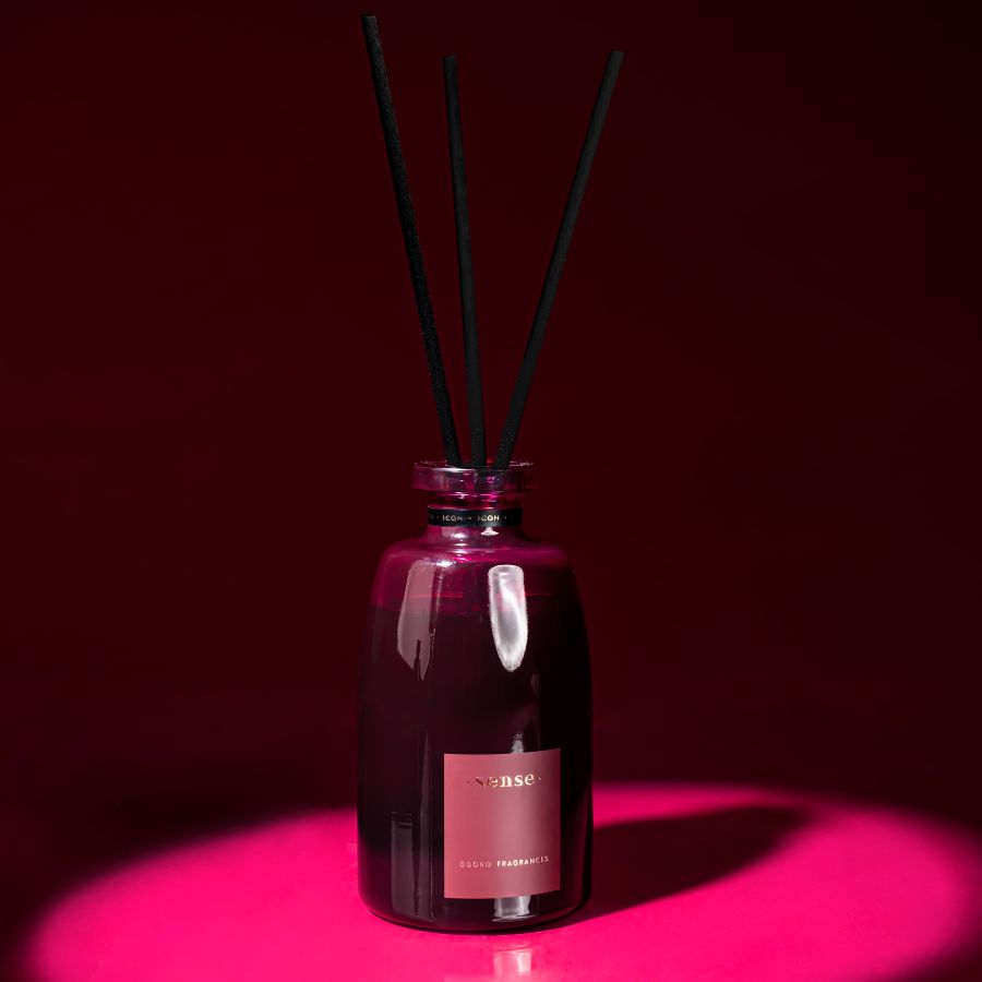 ODORO Sense Icon diffuser highlighted under a soft spotlight with a sleek, modern design.